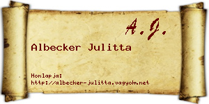 Albecker Julitta névjegykártya